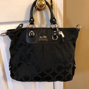 Authentic Coach Black Monogram Poppy Satchel